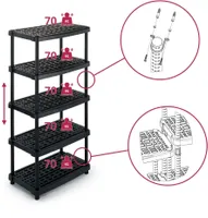 PLASTRIIUL SCAFFALONE 2436-5 NERO 188,5X93X59CM