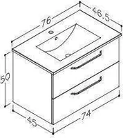 VALAMUKAPP RB BATHROOM LUNA 76X46,5X50CM VALAMUGA VALGE