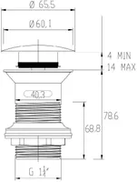VALAMU ÄRAVOOLUPESA INVENA CLICK-CLACK ÜLEJOOKSUGA 1 1/4" VALGE