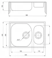 ROOSTEVABA VALAMU DEANTE XYLO 1,5-NE 620X440X150MM SATIN