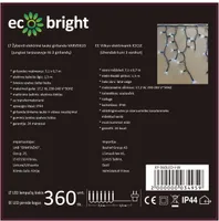 VÄLIS JÕULUVALGUSTUS ECO BRIGHT ICICLE 360LED IP65 7,1M+1,5M, KÜLM VALGE