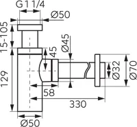 SIFOON VALAMULE FERRO 1 1/4"X32MM KULDNE 