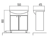 VALAMUKAPP AQUALINE BASIC 55T 55X48X79CM VALAMUGA VALGE