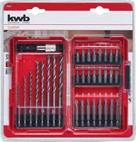 KRUVI- JA PUURIOTSAKUTE KOMPLEKT KWB L-KARP 33-OSALINE