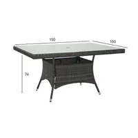 LAUD WICKER 150X100XH74CM TUMEPRUUN