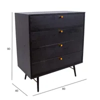 KUMMUT LUXEMBOURG 80X40XH90CM MUST