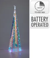 JÕULUKAUNISTUS KOONUS LED-TULED 13X13X40CM VIKERKAAREVÄRV