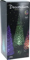 JÕULUKAUNISTUS JÕULUPUU 11X11X27CM LED VÄRVIMUUTEV