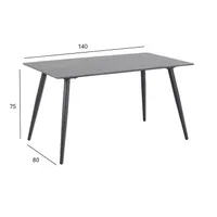 SÖÖGILAUD WICKLOW 140X80XH75CM, MUST