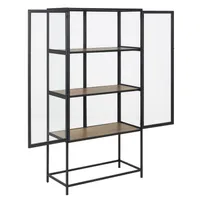VITRIINKAPP SEAFORD 77X35XH150CM, MUST/TAMM