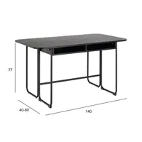 SÖÖGILAUD DARLINGTON 140X40/80XH77CM, MUST