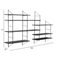 SEINARIIUL BELFAST 196X25XH111CM, MUST
