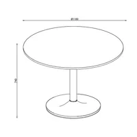 SÖÖGILAUD IBIZA D110XH74CM, VALGE