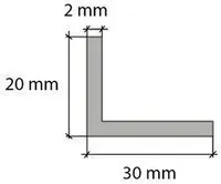 ALUMIINIUM L-PROFIIL CEZAR 30X20X2X2000MM 