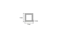 ALUMIINIUM NELIKANTPROFIIL CEZAR 15X15X1,5X2000MM 