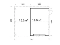 GARAAŽ PALMAKO ROGER 19,0+16,2M² SEKTSIOONUKSEGA