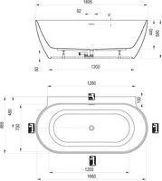 AKRÜÜLVANN RAVAK FREEDOM WALL II TEC 170X87CM ROHEKASHALL/VALGE