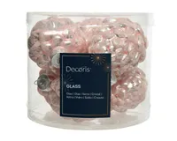 JÕULUKUULID KÄBI 5X7CM KLAAS ROOSA 6TK PAKIS