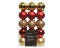 JÕULUKUULID Ø6CM PLAST VÄRVIDE MIX 30TK PAKIS