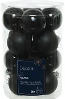 JÕULUKUULID Ø3,5CM KLAAS MUST 16TK PAKIS