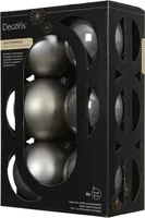 JÕULUKUULID Ø8CM PLAST HÕBE 6TK PAKIS