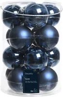 JÕULUKUULID Ø8CM KLAAS TUMESININE 10TK PAKIS