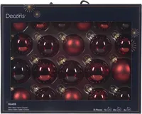 JÕULUKUULID Ø7CM KLAAS TUMEPUNANE 21TK PAKIS