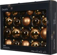 JÕULUKUULID Ø7CM KLAASHELE PRUUN 21TK PAKIS