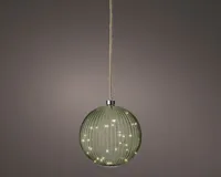 JÕULUKUJU PALL 40LED KLAAS 20CM ROHELINE
