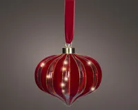 JÕULUKUJU RIPPUV 15LED KLAAS 20X21CM PUNANE