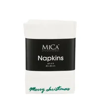 SALVRÄTIK MICA DECORATIONS HÄID JÕULE 40X40CM VALGE 4TK PAKIS