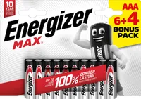 PATAREI ENERGIZER MAX ALKALINE AAA 1,5V 10TK PAKIS