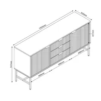 KUMMUT HELVE 150X40XH75CM, MELAMIIN