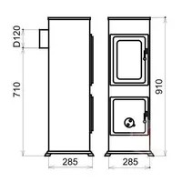 KAMIN SISSI BASIC MUST KLAASUKSEGA 5KW