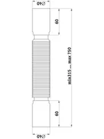 TORU AQUA RUBINETTERIE 40X40X400-800MM PAINDUV GOFR.