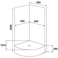 DUŠINURK DUSCHY 982-00 KÕRGE ALUSVANNIGA 90X90X39/200CM