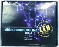 VALGUSKARDIN ARTUS PRO VÄLIS JÄÄPURIKAS 100LED SININE VALGUS 4,2M