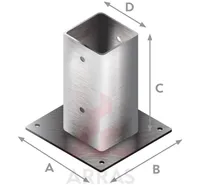 POSTIJALG 100X100 L=150 ALUSPLAADIGA, B TÜÜP
