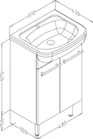 VALAMU JA VALAMUKAPP HARMA 510X430X820MM