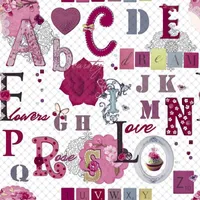 TAPEET SCRABBLE PINK/WHITE 10,05X0,53M