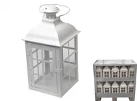 LATERN 34CM METALLIST VALGE