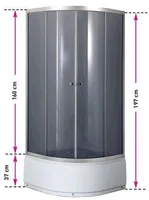 DUŠINURK BREEZZ ORION WS-90 KÕRGE ALUSVANNIGA 90X90X38/197CM