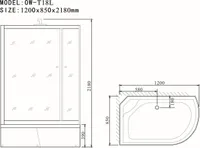 MASSAAŽIKABIIN AQUALINE OW-T18 120X85X41/218CM VASAK