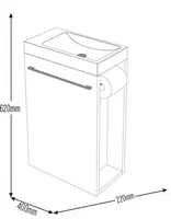 VALAMUKAPP AQUALINE MINI 40X22X60CM VALAMUGA VALGE