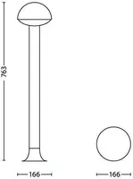 AIAVALGUSTI PHILIPS DUST POST ANTRATSIIT 3WLED 1000LM IP44 
