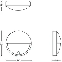 FASSAADIVALGUSTI PHILIPS CAPRICORN SENSOR ANTRATSIIT 6WLED IP44