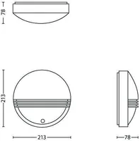FASSAADIVALGUSTI PHILIPS YARROW SENSORIGA MUST 6W LED IP44 