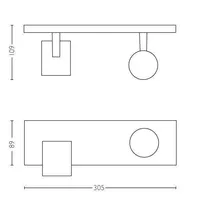 KOHTVALGUSTI RUNNER 2X5,5W LED 500LM PULT HUE VALGE