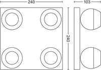 KOHTVALGUSTI BUCKRAM 4X5,5W 1000LM PULT HUE VALGE