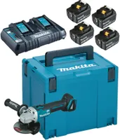 AKUKOMPLEKT 18V 4X5AH MAKITA 2 KOHAGA LAADIJA+ KETASLÕIKUR DGA504Z